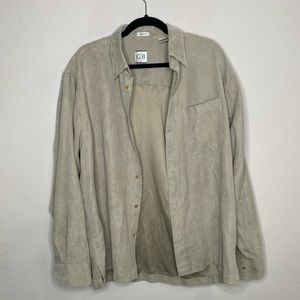 Geoffrey Beene Cream Suede Button Down